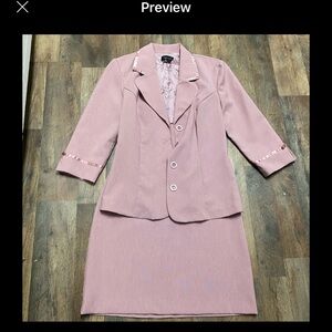 - - Vintage, Y2K My Michelle Pink Blazer and Matching Skirt women size 7/8